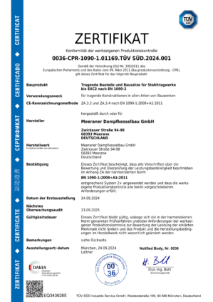 TÜV SÜD Industrie Service GmbH | EN 1090-1:2009+A1:2011 | PDF